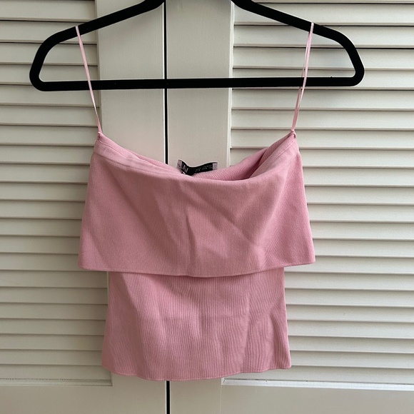 Zara Tops - pink strapless top